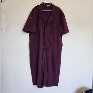 Asos Plum Button-Up Romper with Waist-tie 8" Inseam Womens size 40(101 cm)